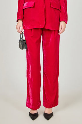 ENDLESS ROSE - High-Waisted Velvet Pants - PANTS available at Objectrare
