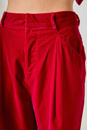 ENDLESS ROSE - High-Waisted Velvet Pants - PANTS available at Objectrare
