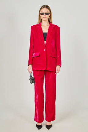 ENDLESS ROSE - High-Waisted Velvet Pants - PANTS available at Objectrare