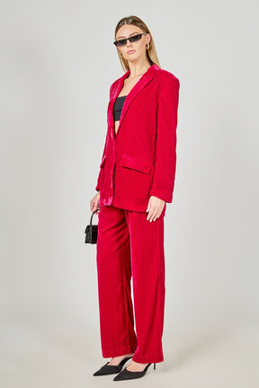 ENDLESS ROSE - High-Waisted Velvet Pants - PANTS available at Objectrare