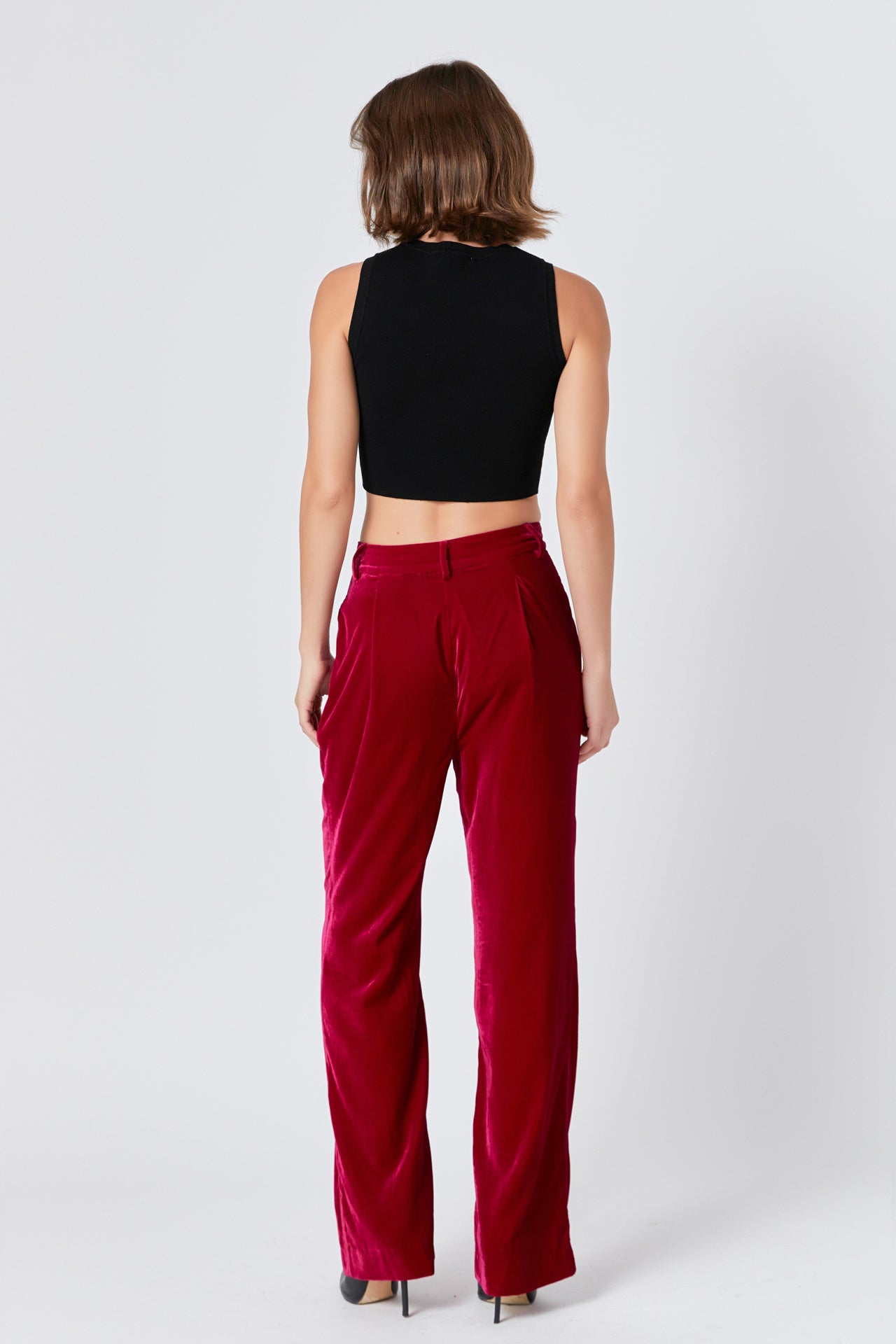 ENDLESS ROSE - High-Waisted Velvet Pants - PANTS available at Objectrare