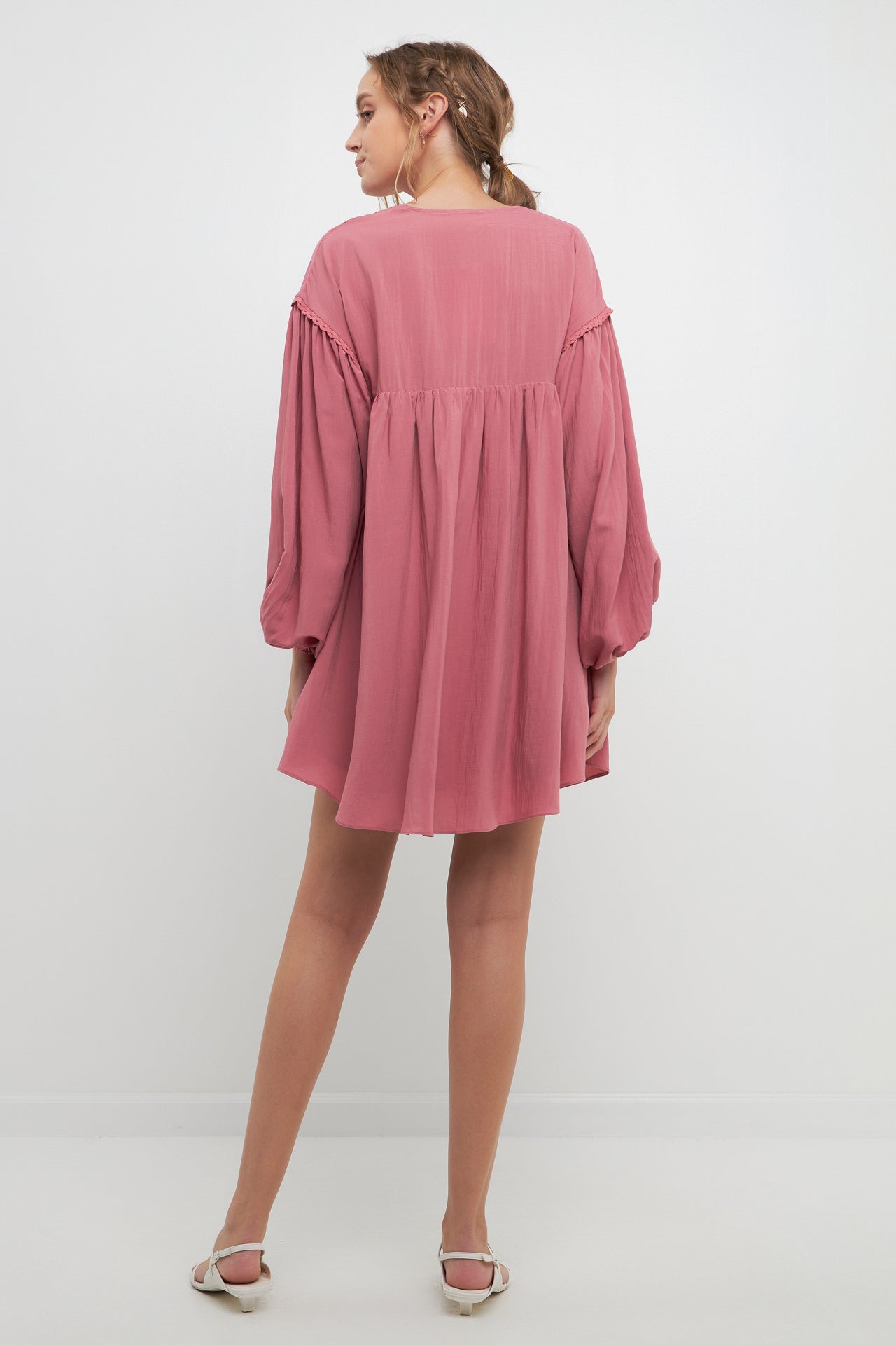 FREE THE ROSES - Free The Roses - Laced Blouson Sleeve Shift Dress - DRESSES available at Objectrare