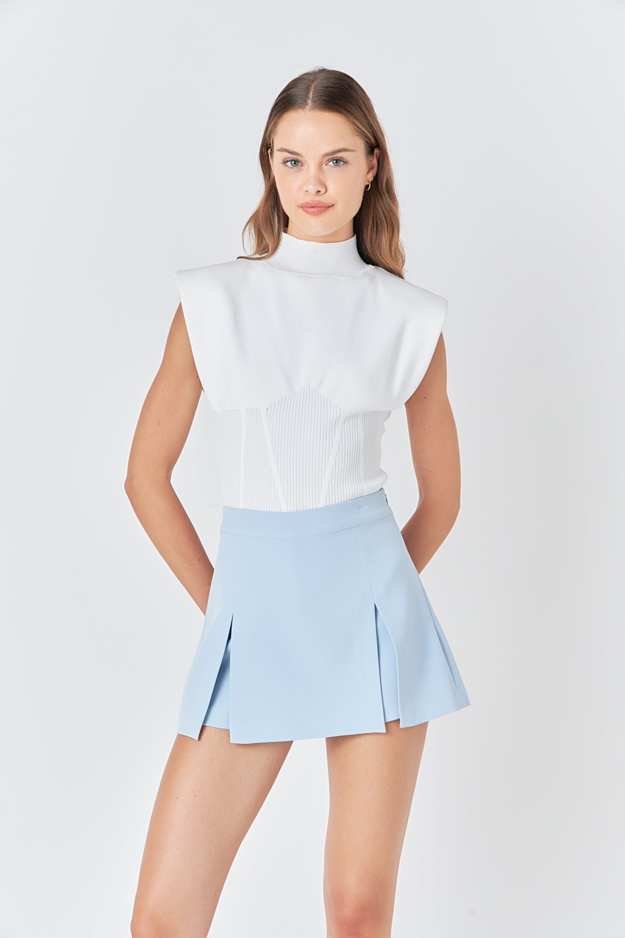 Endless Rose - High Waisted Split Hem Mini Skort