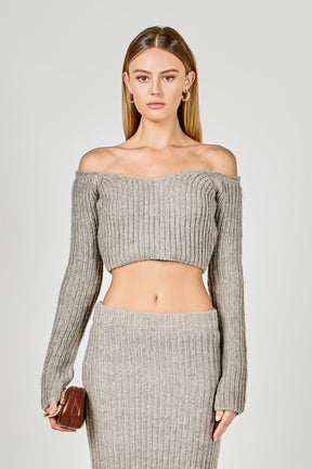 ENDLESS ROSE - Women's Cropped Long Sleeve Sweater - SWEATERS & KNITS available at Objectrare