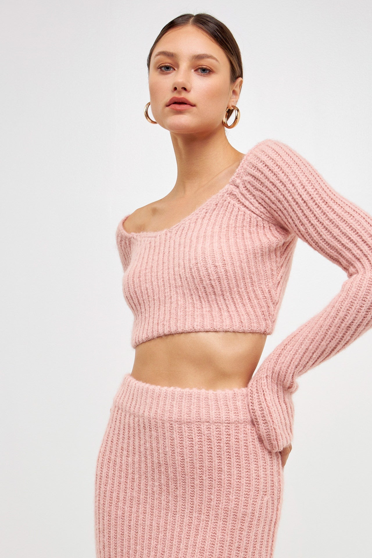 ENDLESS ROSE - Women's Cropped Long Sleeve Sweater - SWEATERS & KNITS available at Objectrare