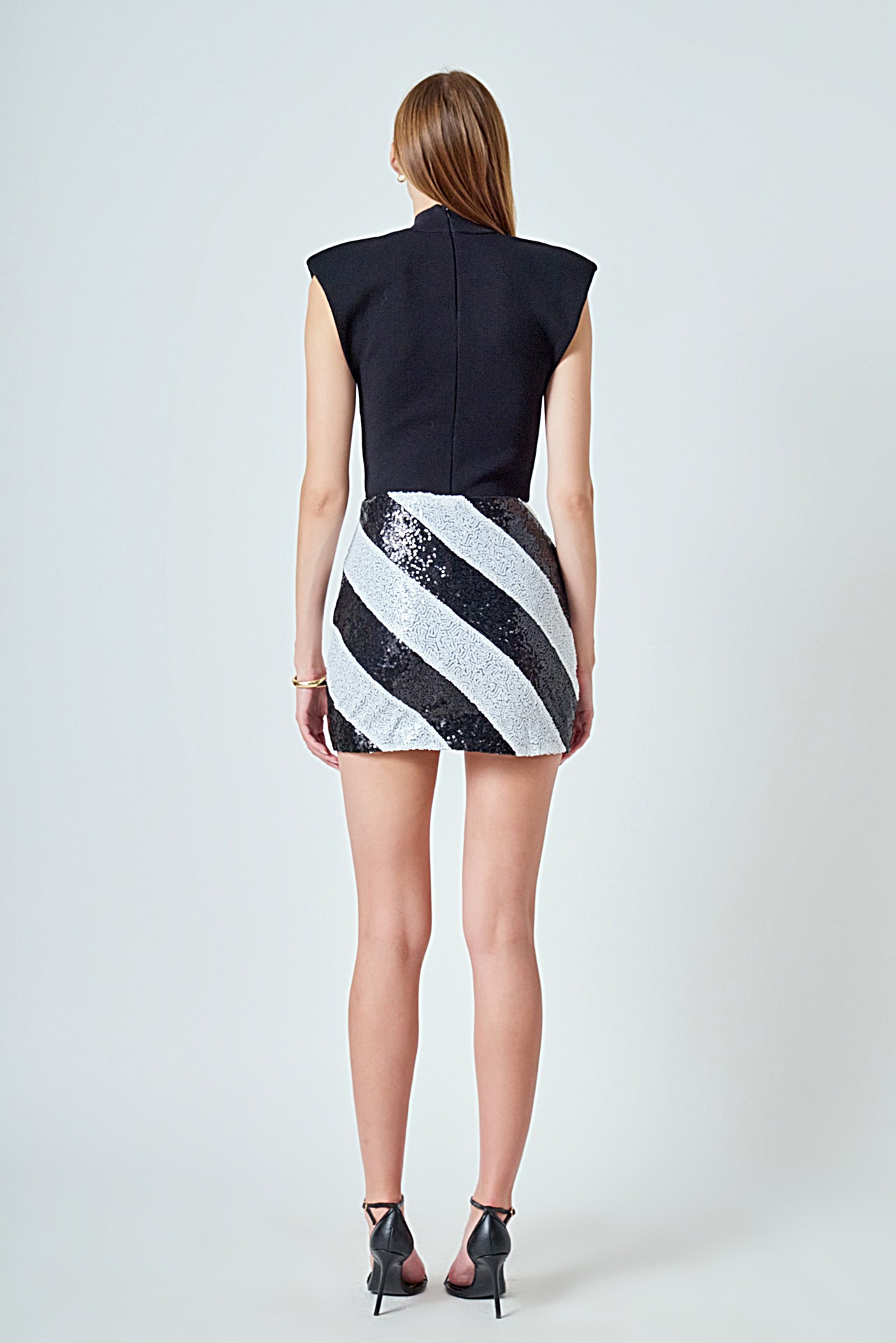 ENDLESS ROSE - Striped Sequins Skirt - SKIRTS available at Objectrare
