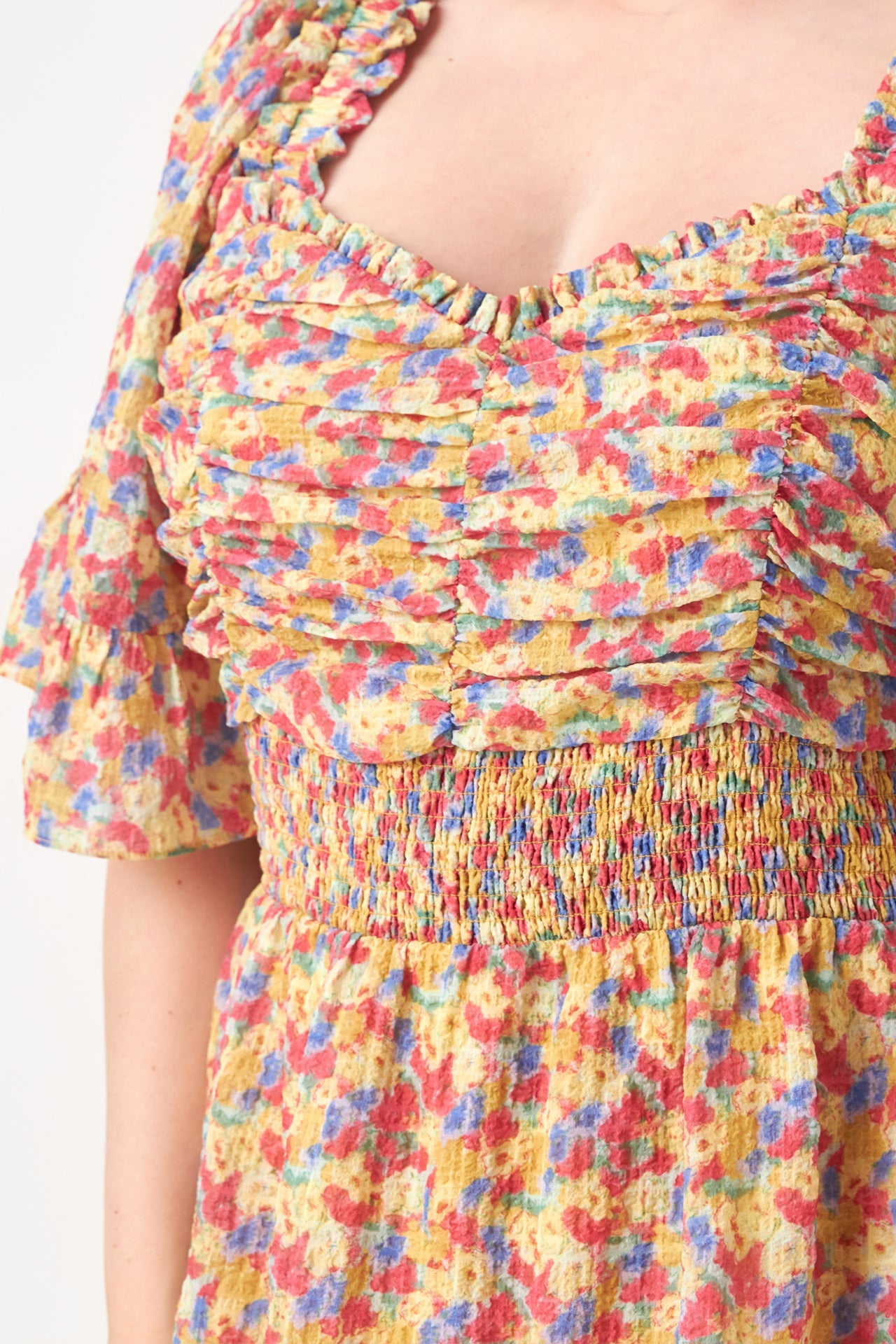 ENGLISH FACTORY - Floral Smocked Ruffle Tiered Maxi Dress - DRESSES available at Objectrare