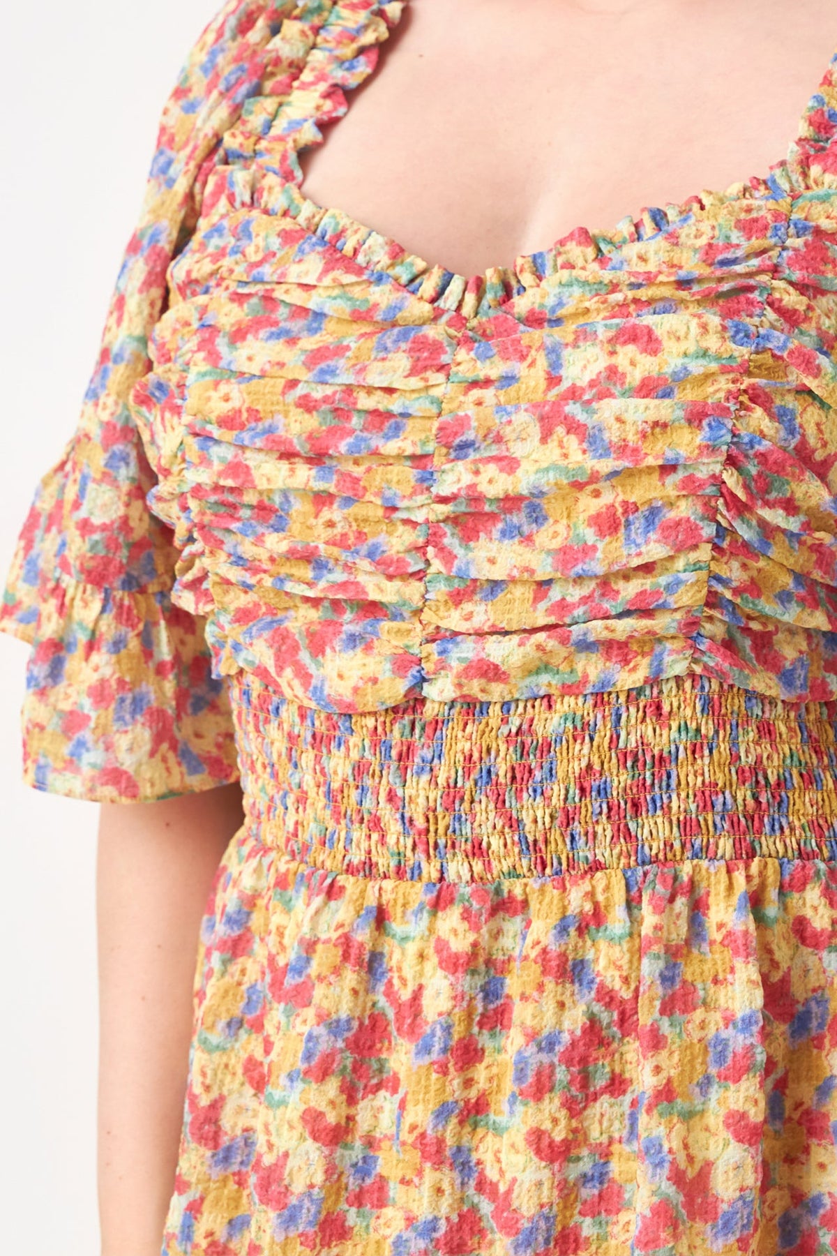 ENGLISH FACTORY - Floral Smocked Ruffle Tiered Maxi Dress - DRESSES available at Objectrare