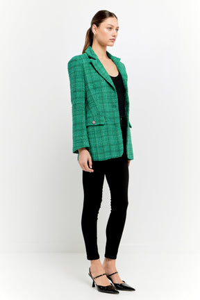Tweed 3pc Button Long Blazer