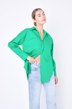 GREY LAB - Oversize Collared Shirt - TOPS available at Objectrare