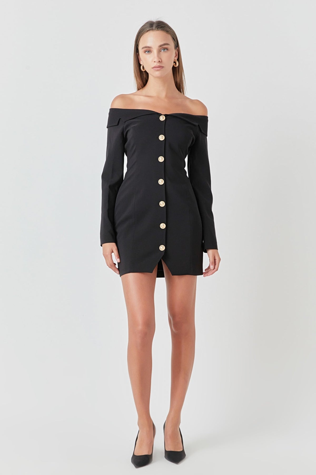Off-The-Shoulder Blazer Dress