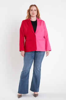ENGLISH FACTORY - Plus Size Color Block Blazer - BLAZERS available at Objectrare