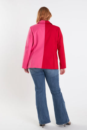 ENGLISH FACTORY - English Factory - Plus Size Color Block Blazer - BLAZERS available at Objectrare