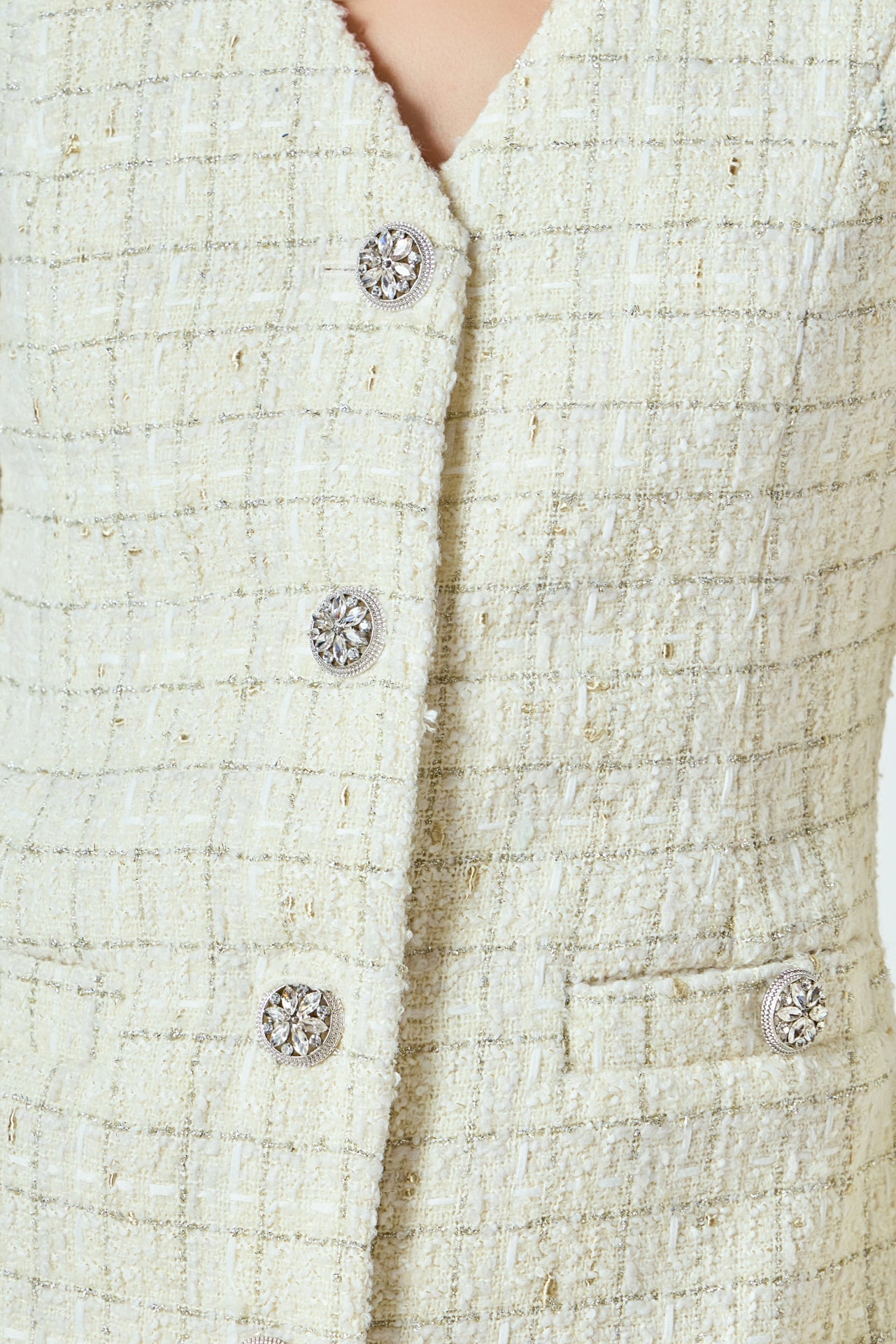 Premium Long-Sleeve Tweed Mini Dress