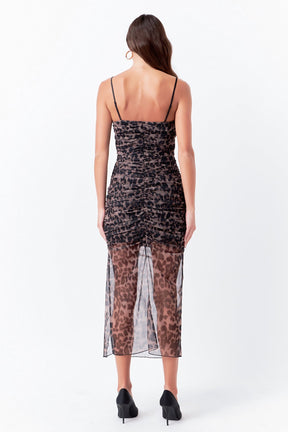 ENDLESS ROSE - Endless Rose - Ruched Mesh Asymmetrical Midi Dress - DRESSES available at Objectrare