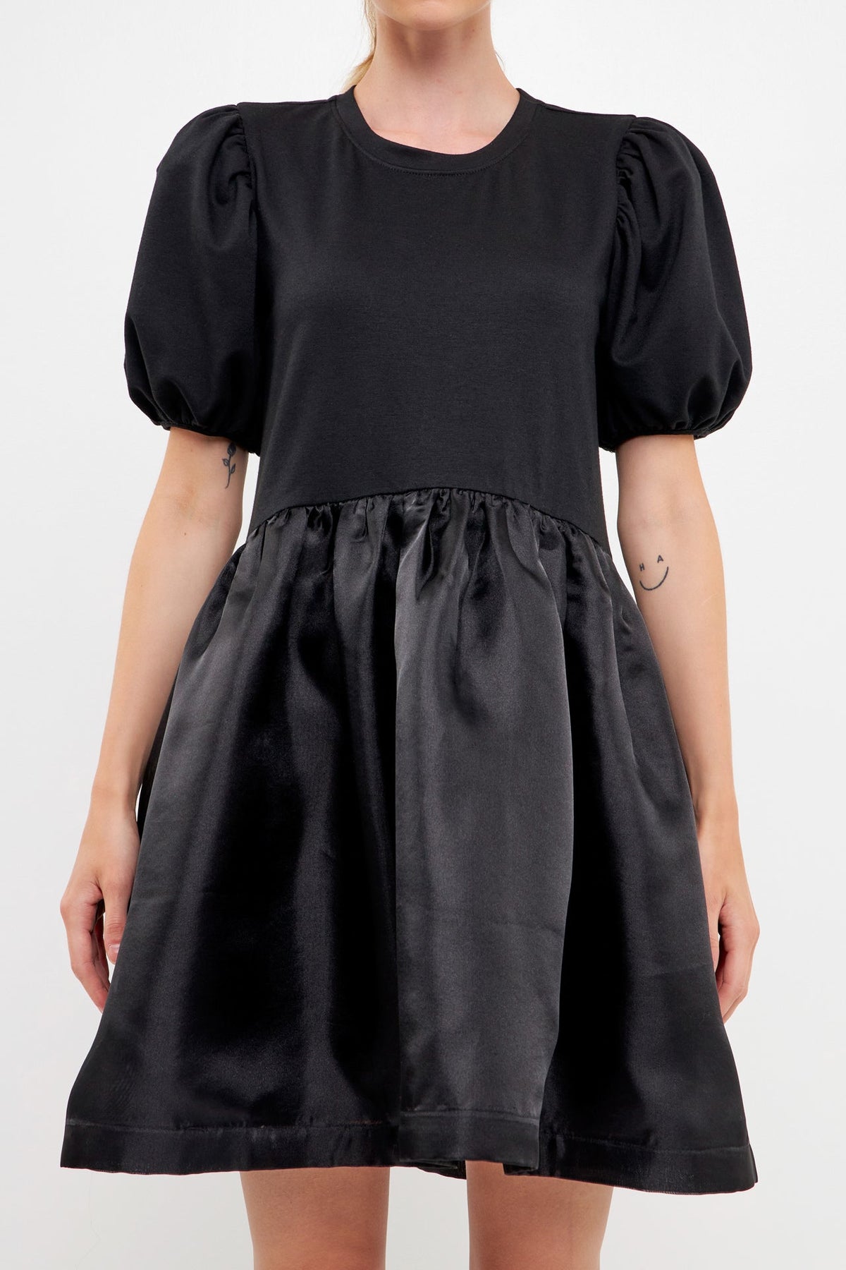 Mixed Media Organza Mini Dress