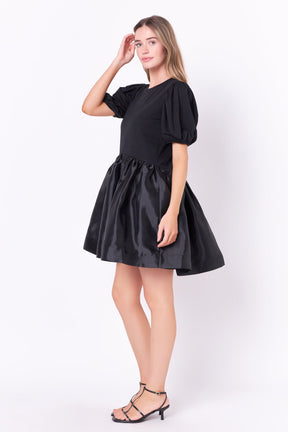 ENGLISH FACTORY - Mixed Media Organza Mini Dress - DRESSES available at Objectrare