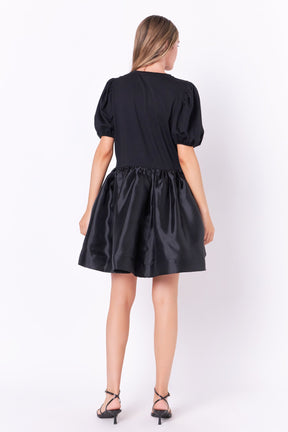 ENGLISH FACTORY - Mixed Media Organza Mini Dress - DRESSES available at Objectrare