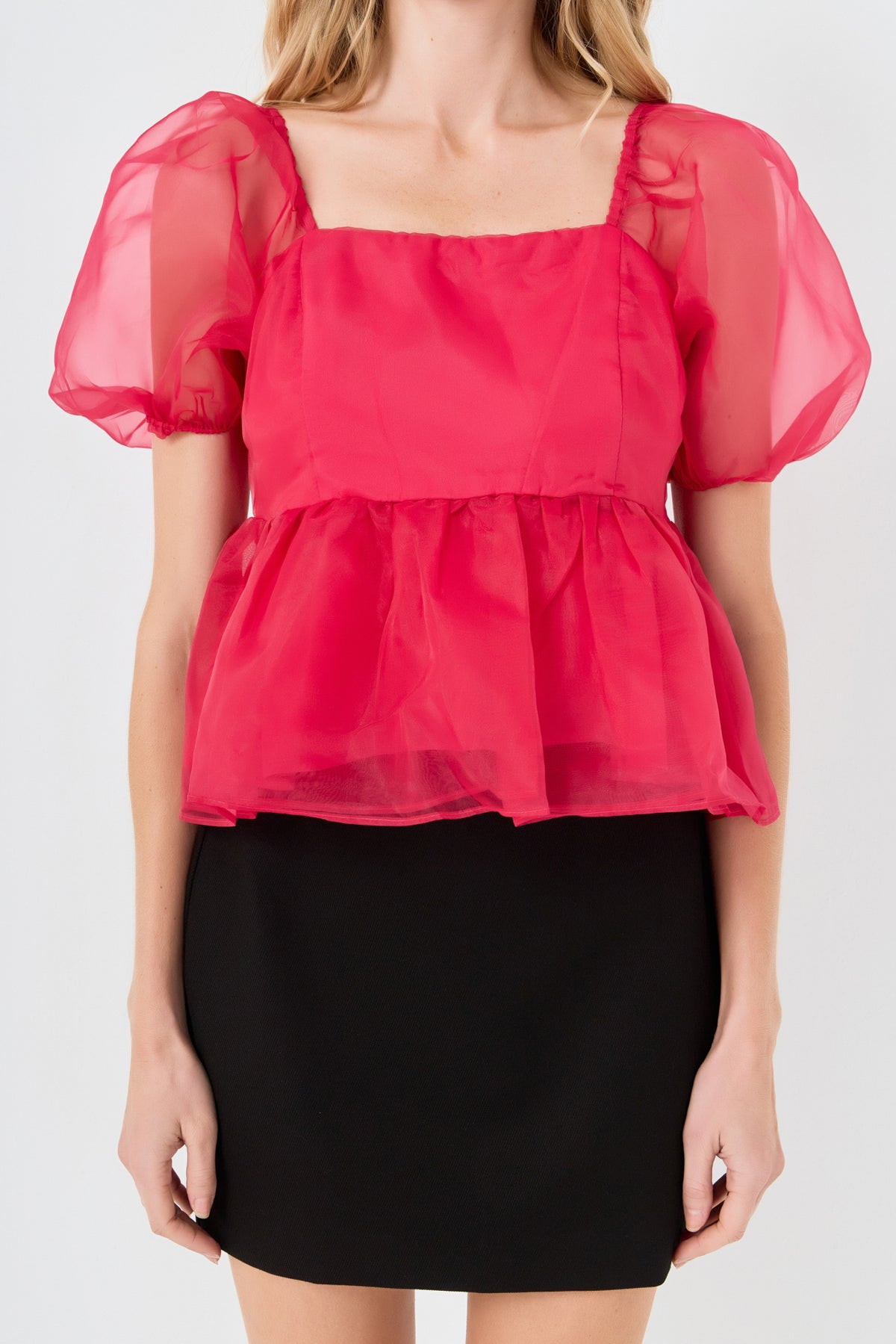 Sheer Organza Baby Doll Top