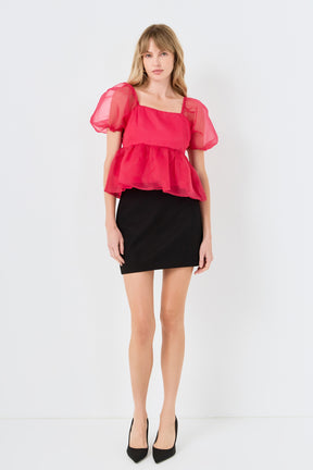 ENGLISH FACTORY - Sheer Organza Baby Doll Top - BLOUSES available at Objectrare