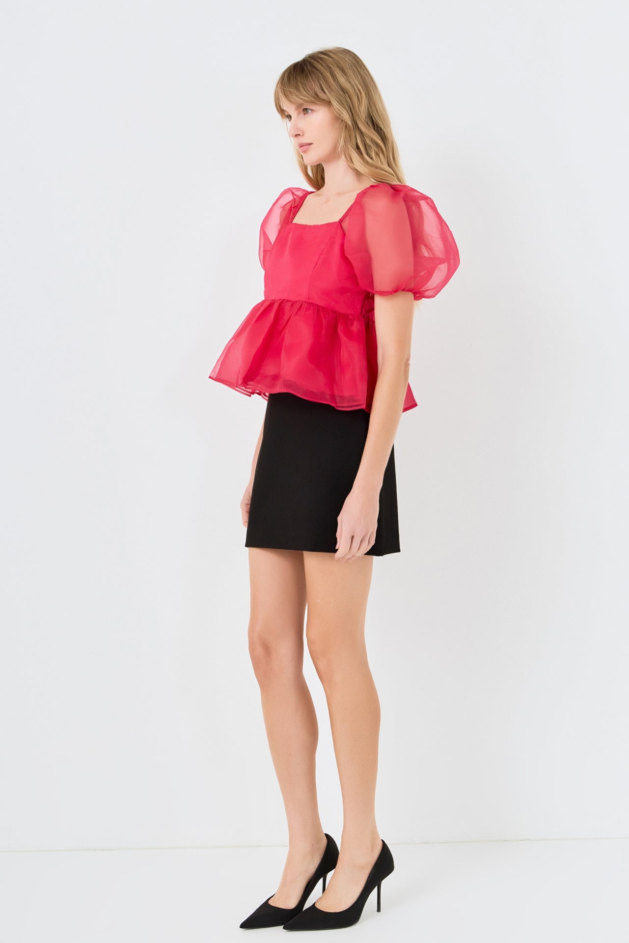 ENGLISH FACTORY - Sheer Organza Baby Doll Top - BLOUSES available at Objectrare