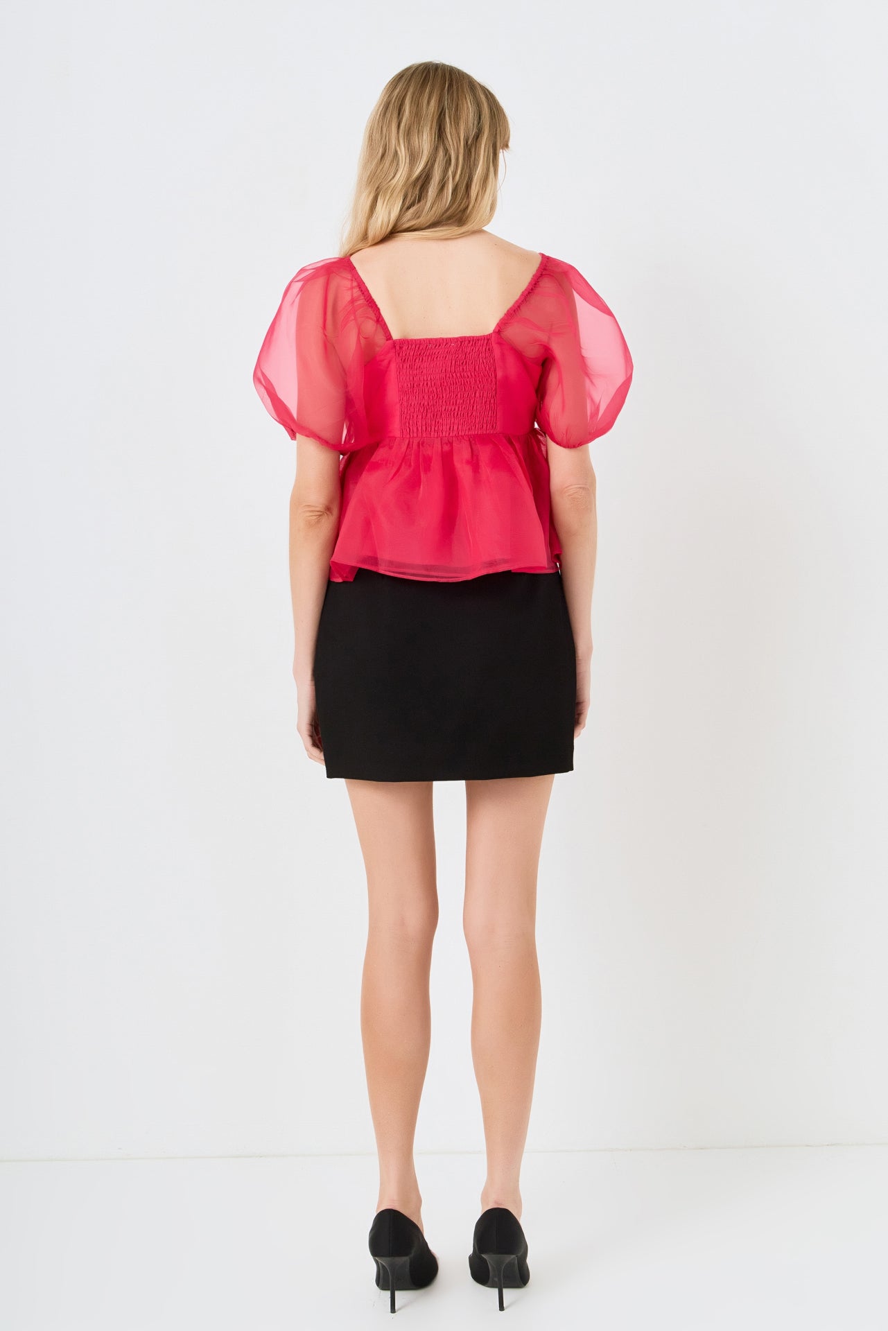 ENGLISH FACTORY - Sheer Organza Baby Doll Top - BLOUSES available at Objectrare