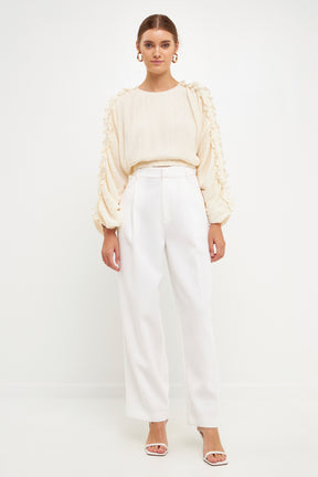 ENDLESS ROSE - Cropped Pliss Blouse - TOPS available at Objectrare