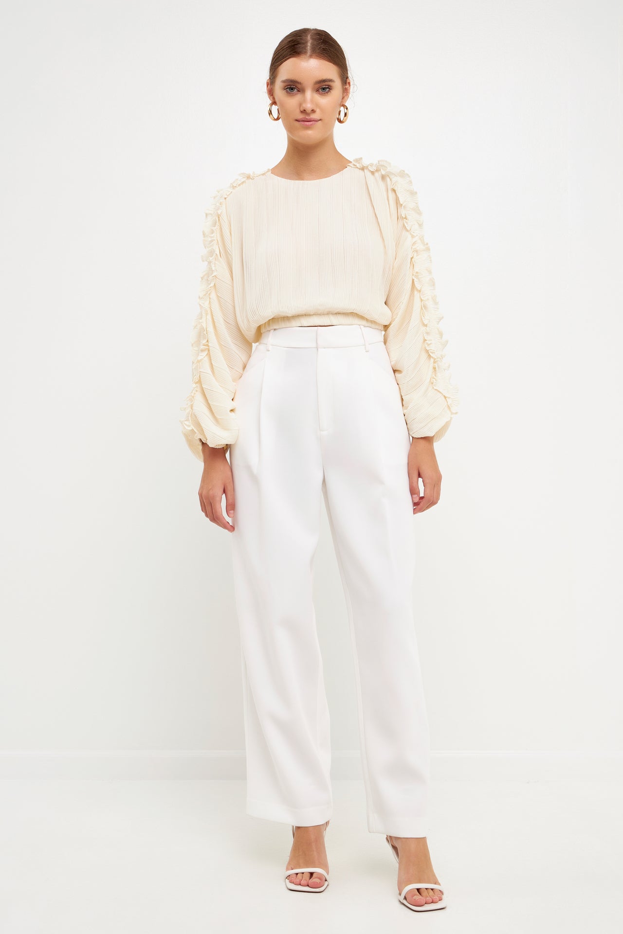 ENDLESS ROSE - Endless Rose - Cropped Plisse Blouse - SHIRTS & BLOUSES available at Objectrare