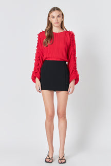 ENDLESS ROSE - Cropped Pliss Blouse - TOPS available at Objectrare