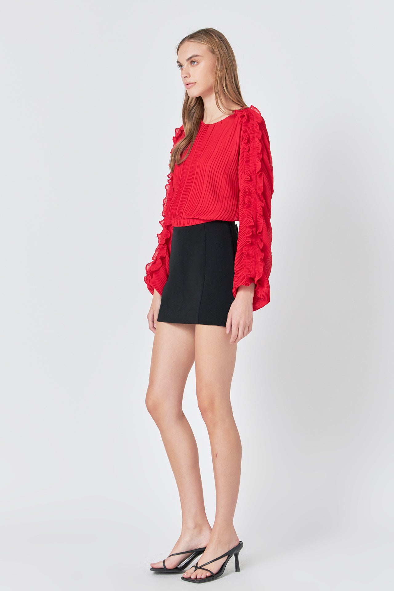 ENDLESS ROSE - Cropped Pliss Blouse - TOPS available at Objectrare