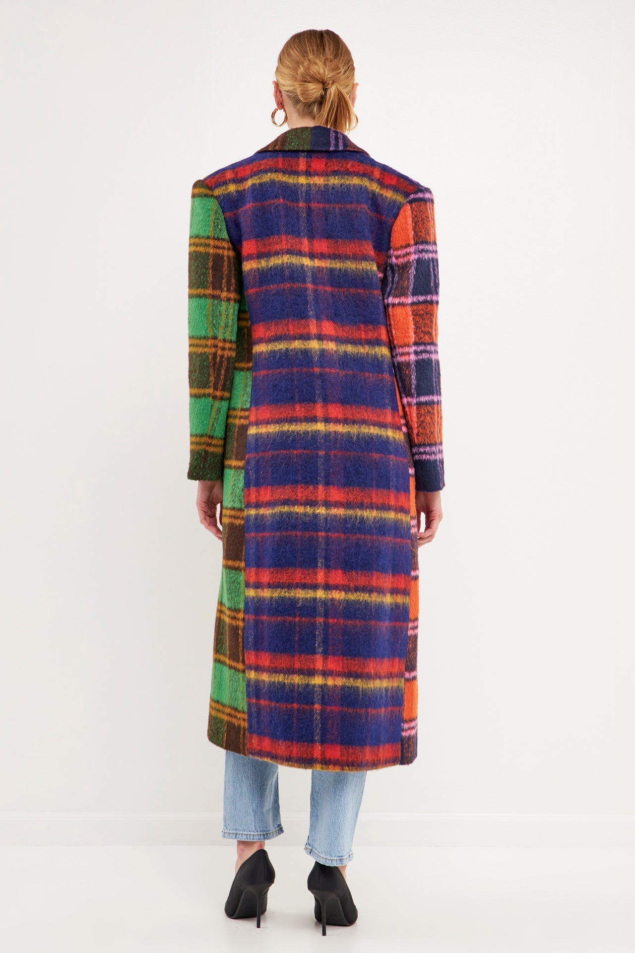 ENGLISH FACTORY - Colorblock Plaid Trench Coat - COATS available at Objectrare
