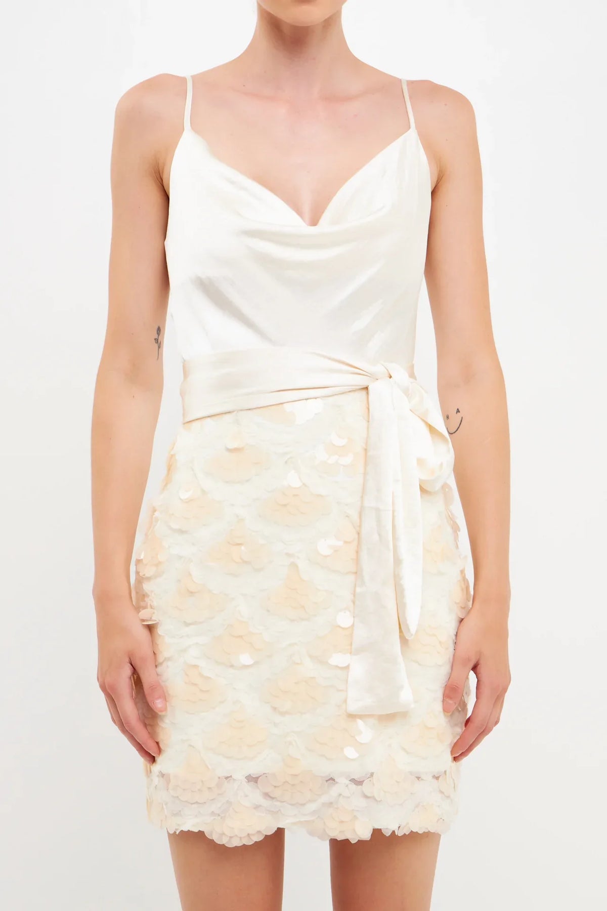 ENDLESS ROSE - Sequin Scallop Mini Dress - DRESSES available at Objectrare