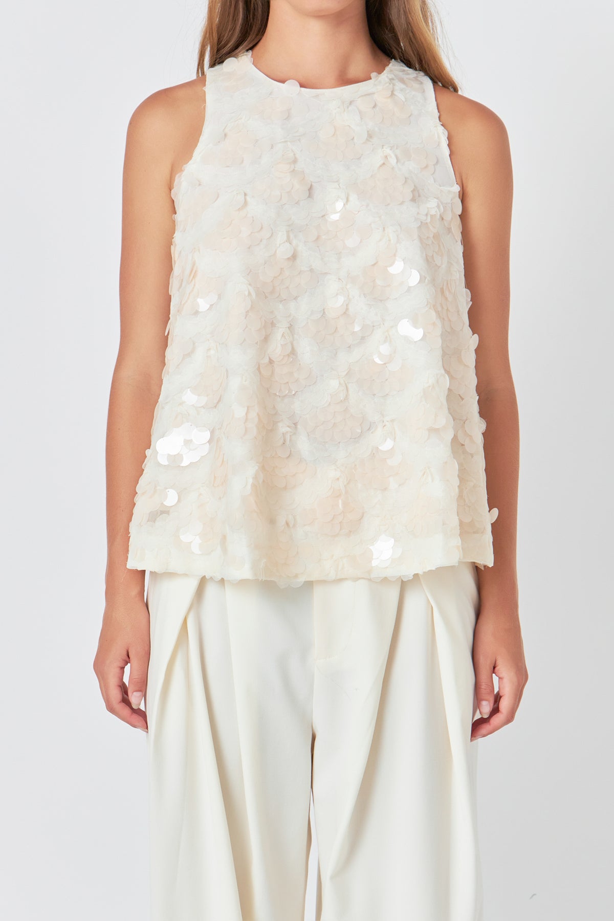 ENDLESS ROSE - Scallop Sequin Top - TOPS available at Objectrare