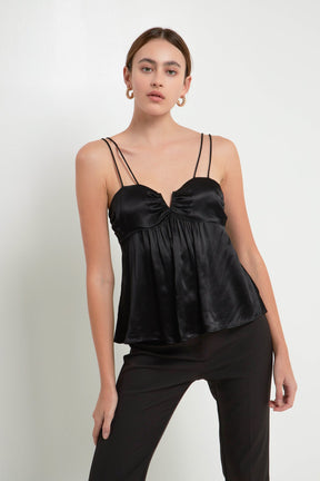 ENDLESS ROSE - Double Strap Satin Top - TOPS available at Objectrare