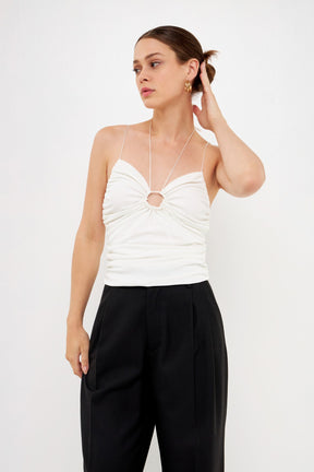 ENDLESS ROSE - Endless Rose - Slinky Cutout Ruched Top - TOPS available at Objectrare