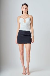 ENDLESS ROSE - Slinky Cutout Ruched Top - TOPS available at Objectrare