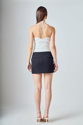ENDLESS ROSE - Slinky Cutout Ruched Top - TOPS available at Objectrare