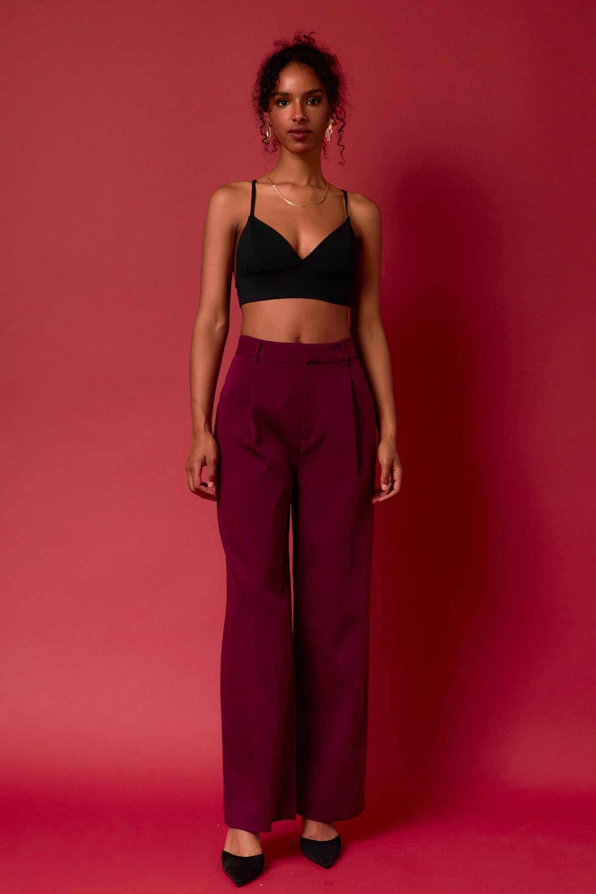 ENDLESS ROSE - Endless Rose - High-Waisted Suit Trousers - BOTTOMS available at Objectrare