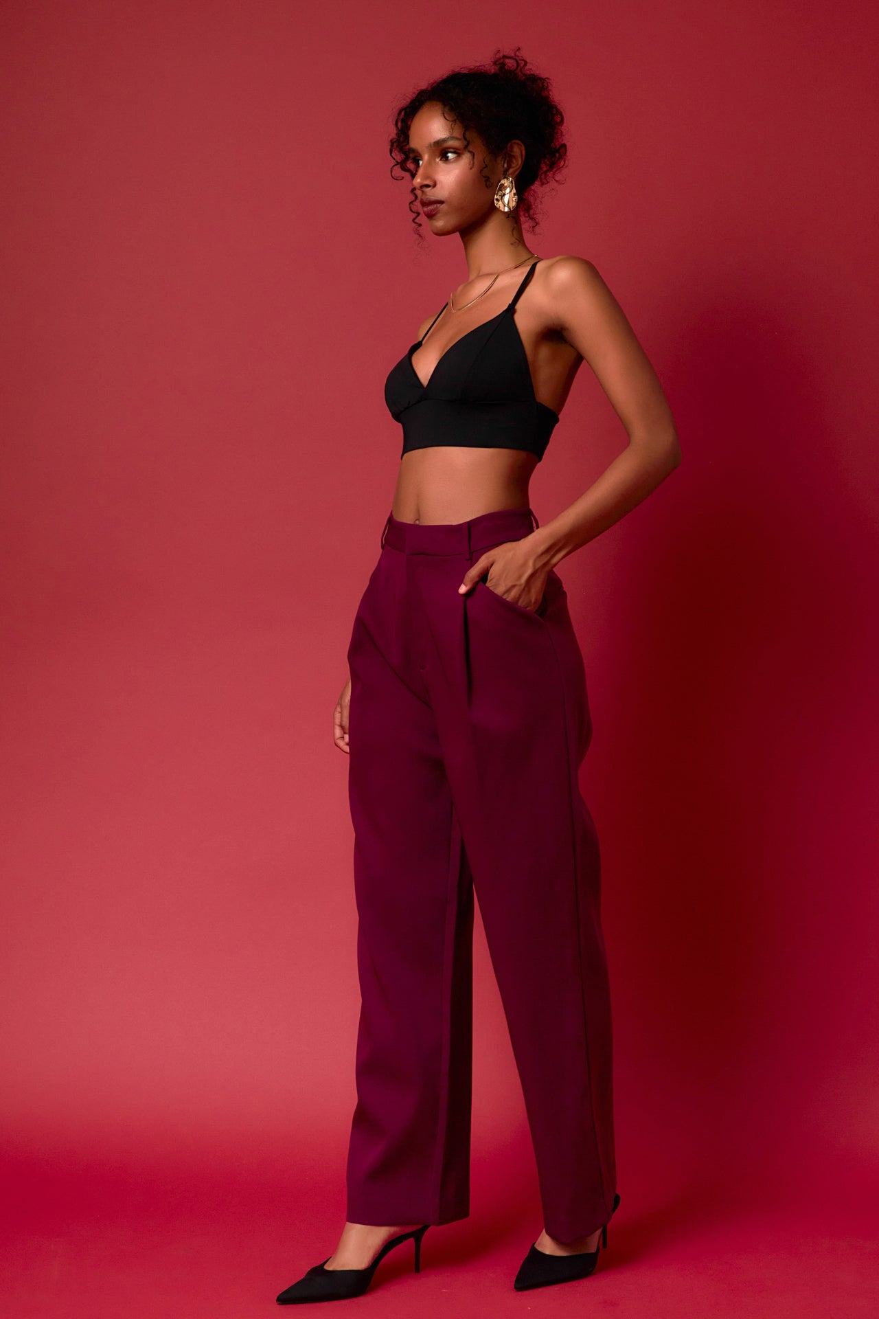 ENDLESS ROSE - Endless Rose - High-Waisted Suit Trousers - BOTTOMS available at Objectrare