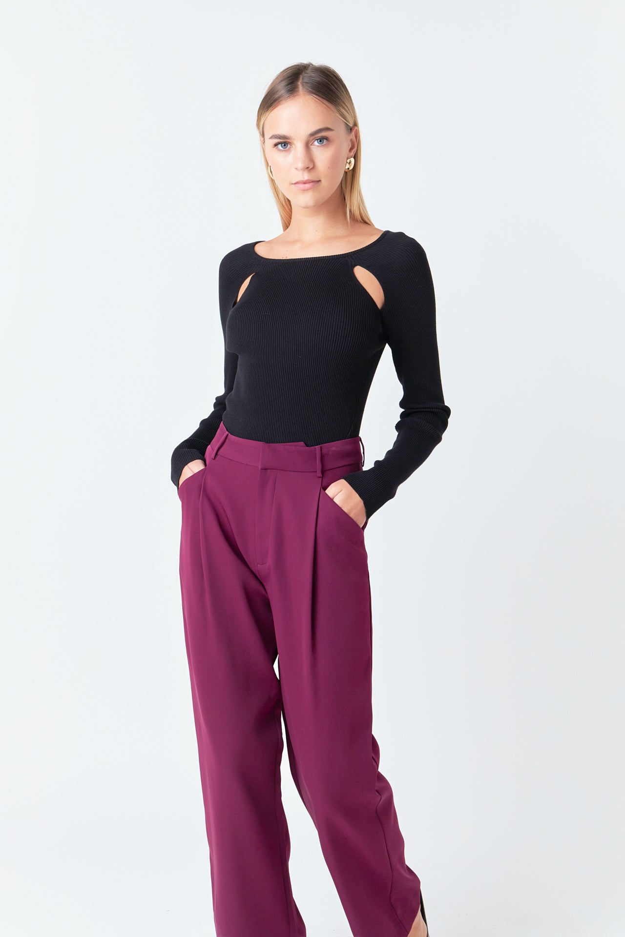 ENDLESS ROSE - Endless Rose - High-Waisted Suit Trousers - PANTS available at Objectrare