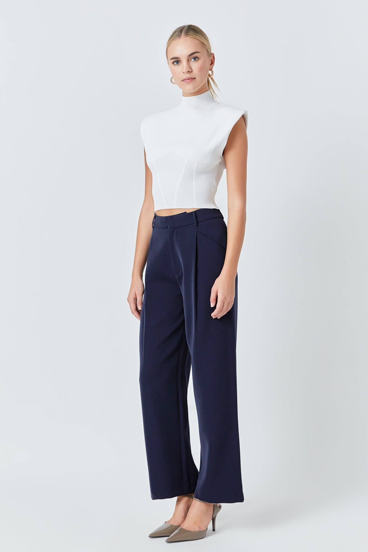 ENDLESS ROSE - Endless Rose - High-Waisted Suit Trousers - BOTTOMS available at Objectrare