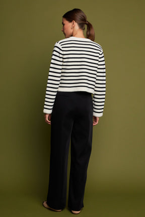 ENGLISH FACTORY - English Factory - Knit Striped Sweater Cardigan - CARDIGANS available at Objectrare