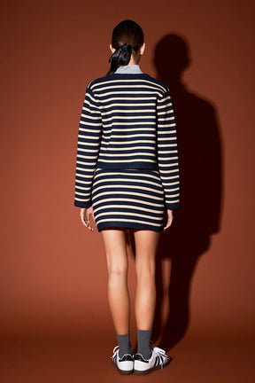 ENGLISH FACTORY - English Factory - Knit Striped Sweater Cardigan - SWEATERS & KNITS available at Objectrare