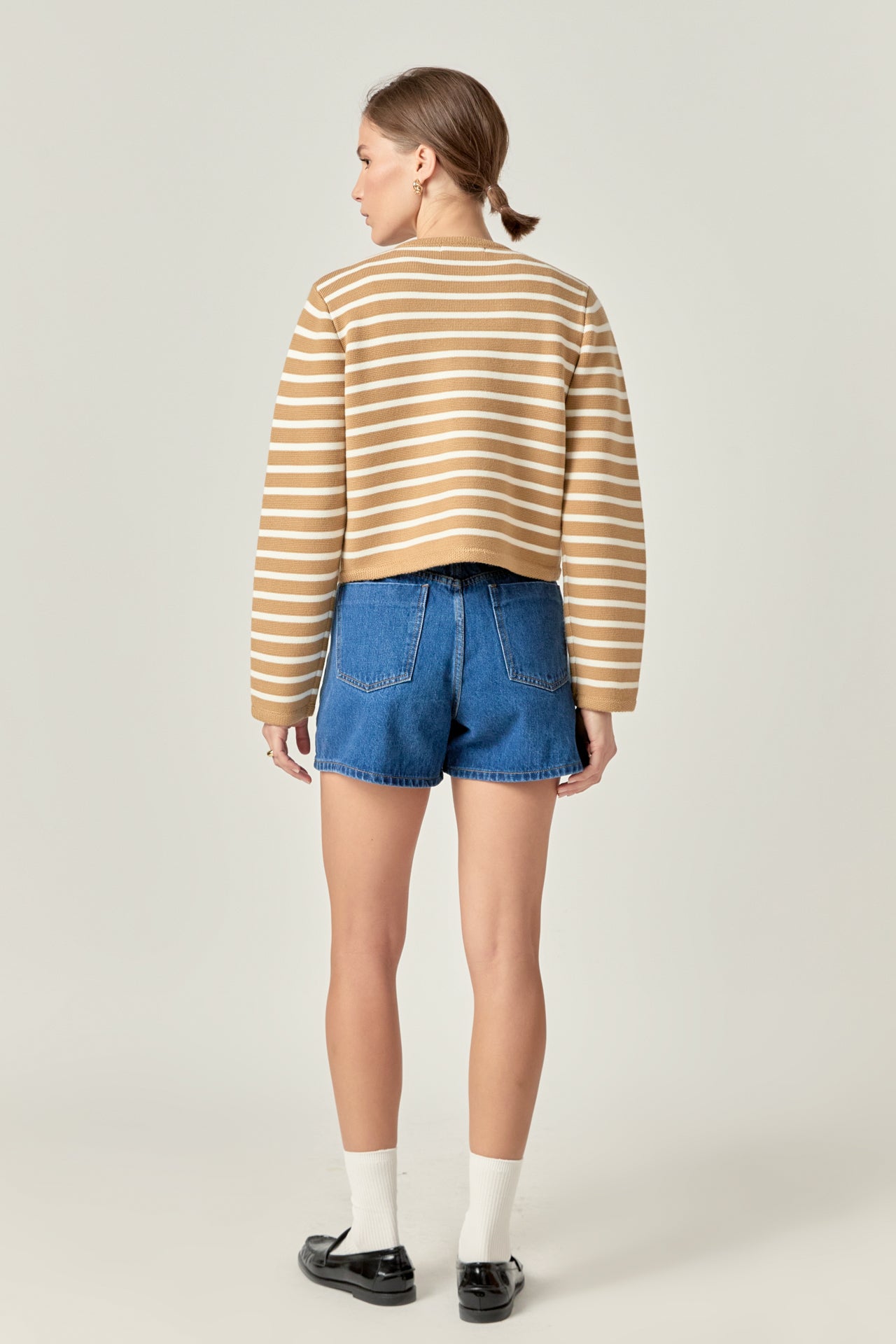 ENGLISH FACTORY - Knit Striped Sweater Cardigan - SWEATERS & KNITS available at Objectrare