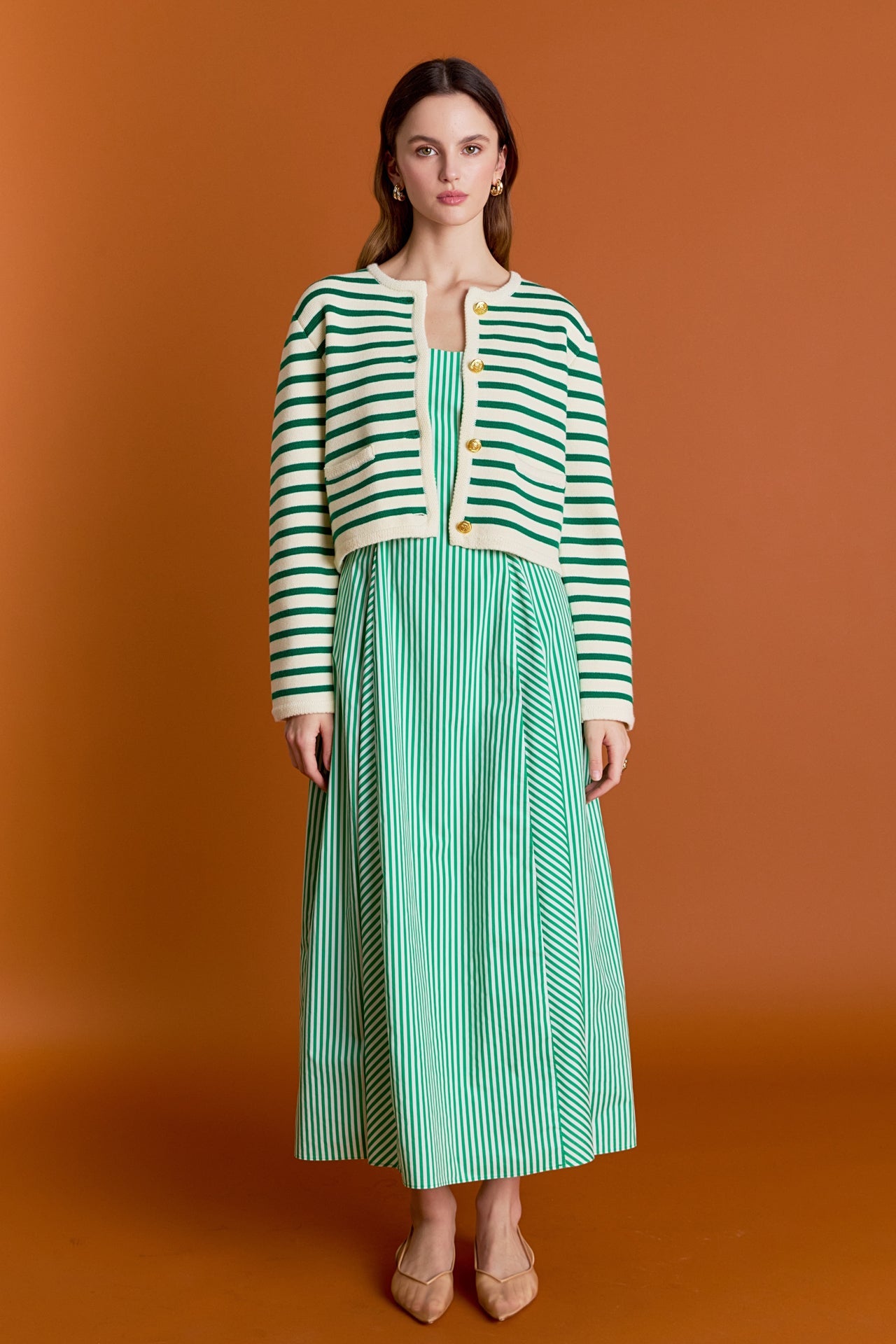 ENGLISH FACTORY - Knit Striped Sweater Cardigan - SWEATERS & KNITS available at Objectrare