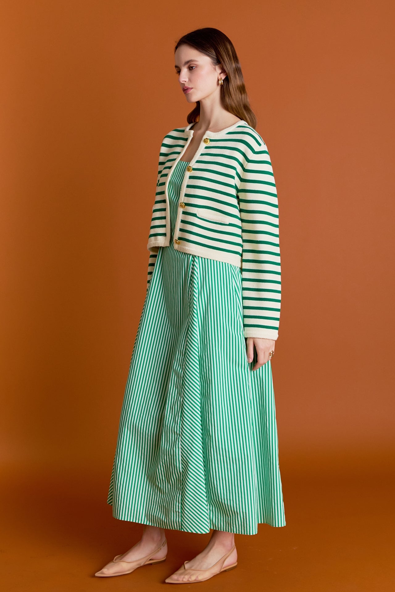 ENGLISH FACTORY - Knit Striped Sweater Cardigan - SWEATERS & KNITS available at Objectrare