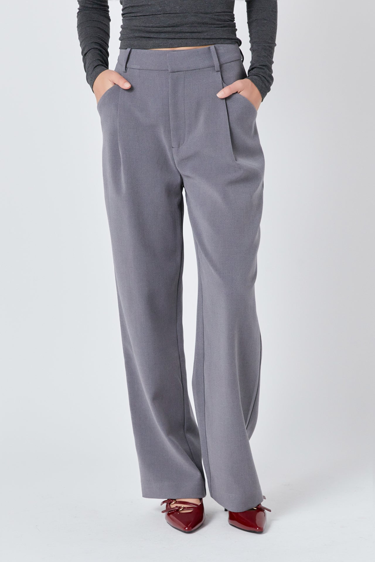 ENDLESS ROSE - Endless Rose - Straight-Leg Trousers - PANTS available at Objectrare