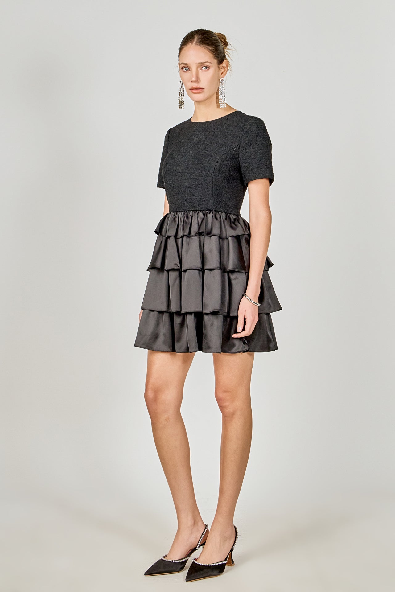 ENDLESS ROSE - Boucle Satin Mini Dress - DRESSES available at Objectrare