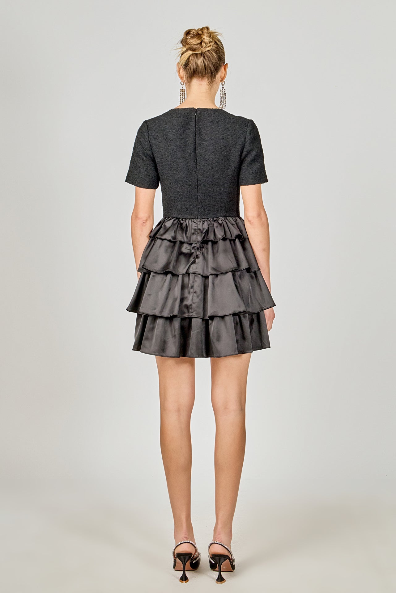 ENDLESS ROSE - Boucle Satin Mini Dress - DRESSES available at Objectrare