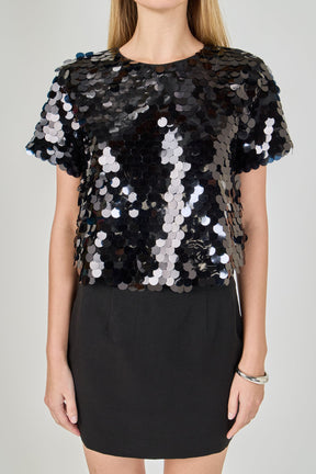 ENDLESS ROSE - Sequined Crop Top - TOPS available at Objectrare